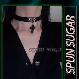 Chocker cross da PU cao cấp/ Chocker da mix thập giá