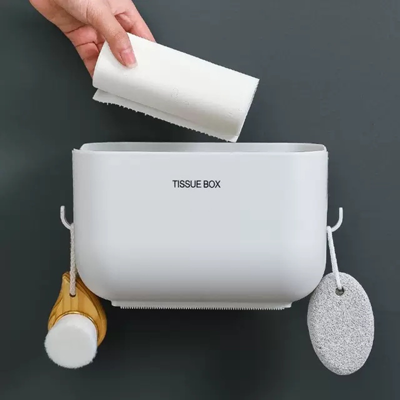 Hộp đựng giấy vệ sinh TISSUE BOX kiêm Kệ để đồ đa năng trang trí nhà nhựa ABS cao cấp