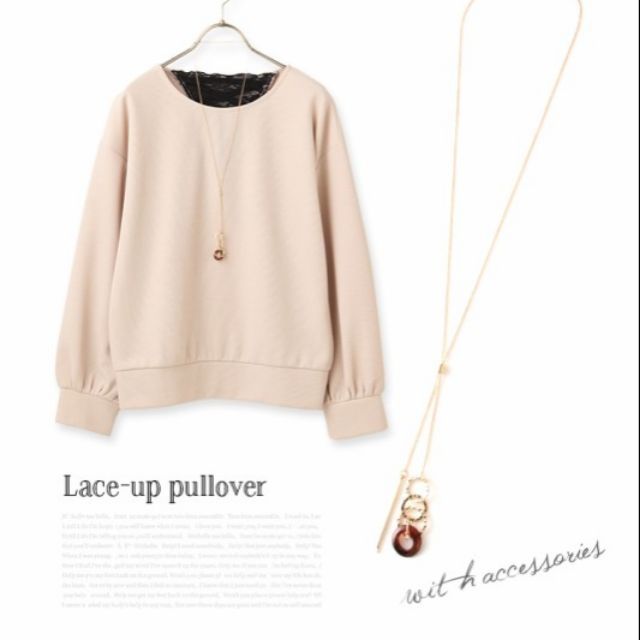 Áo Sweater phối ren nơ xuất Nhật