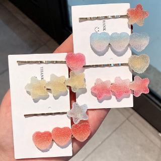 Kẹp tóc màu sắc ngọt ngào phong cách Hàn Quốc dễ thương 