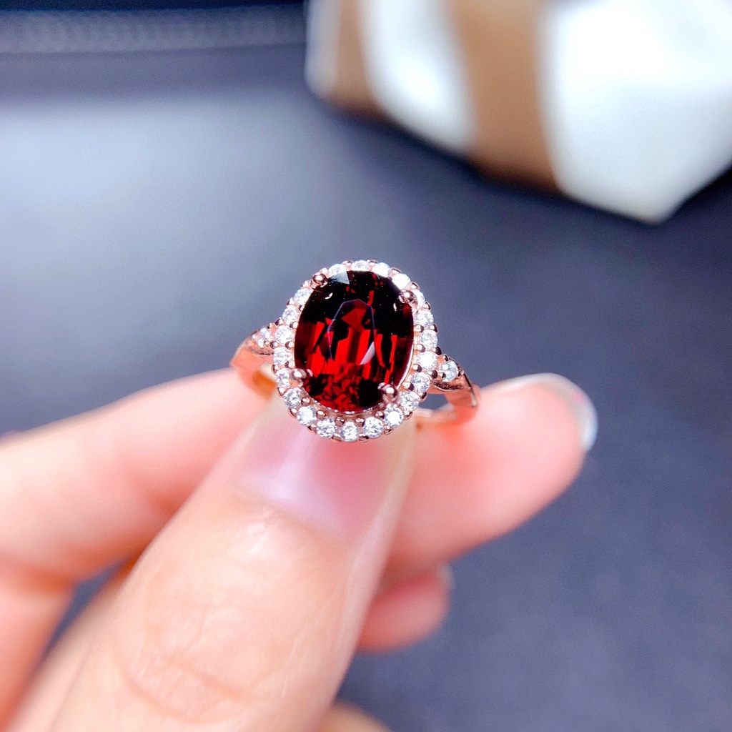 Nhẫn Bạc 925 Đính Đá Topaz Thạch Anh Tím Tự Nhiên Dành Cho Nữ