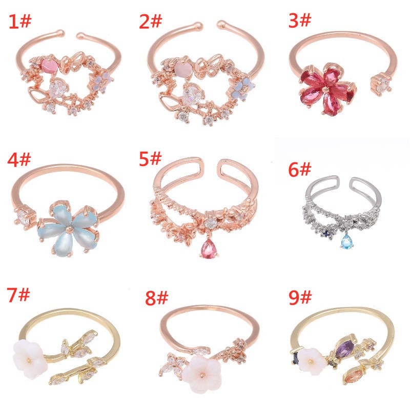 Nhẫn hình trái tim đính đá zircon thời trang Hàn Quốc cho nữ