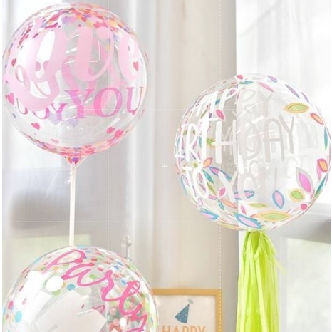 Bong Bóng Bobo Trong Suốt 18inch Dùng Trang Trí Tiệc Sinh Nhật, Đám Cưới