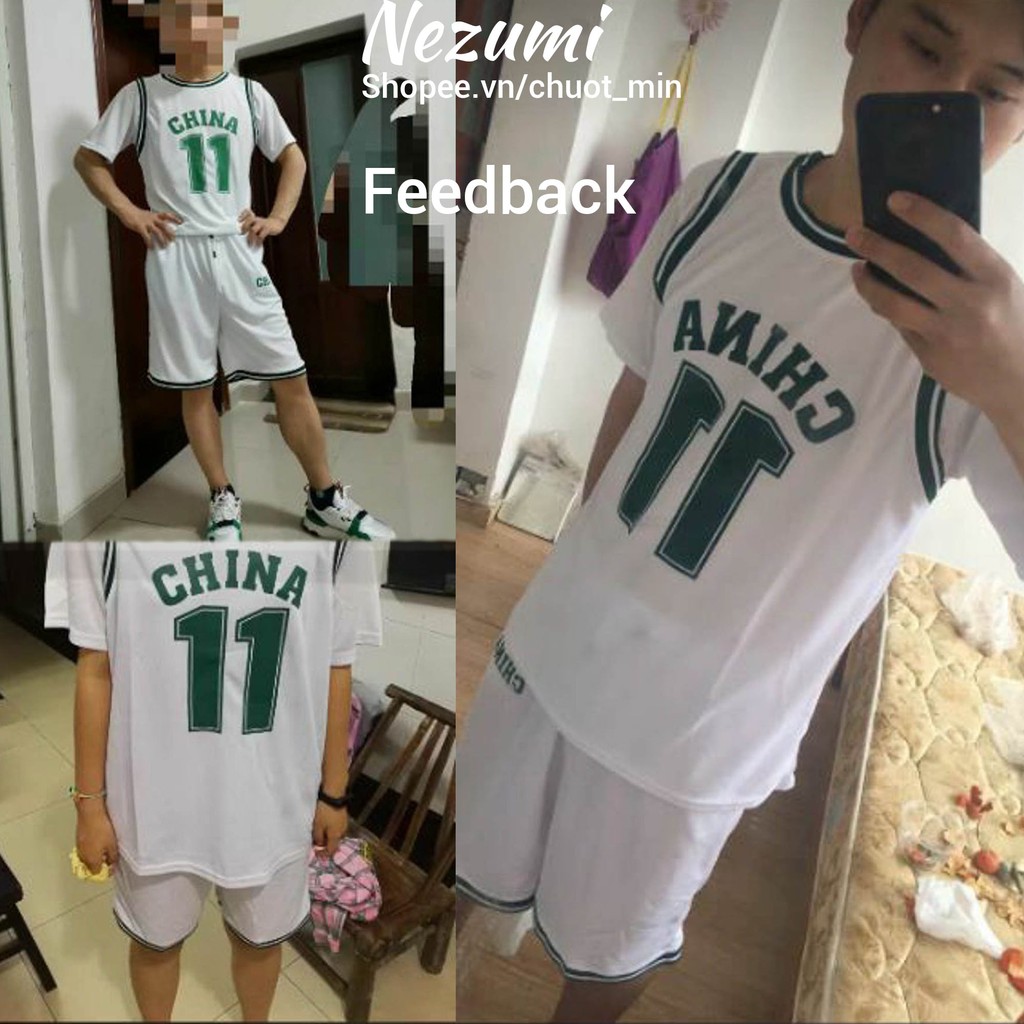 Bộ quần áo thể thao bóng rổ China 11 unisex nam nữ