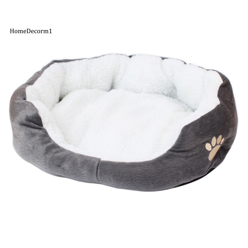 Nệm ngủ hình tròn phủ lông mềm mại tiện dụng cho chó mèo