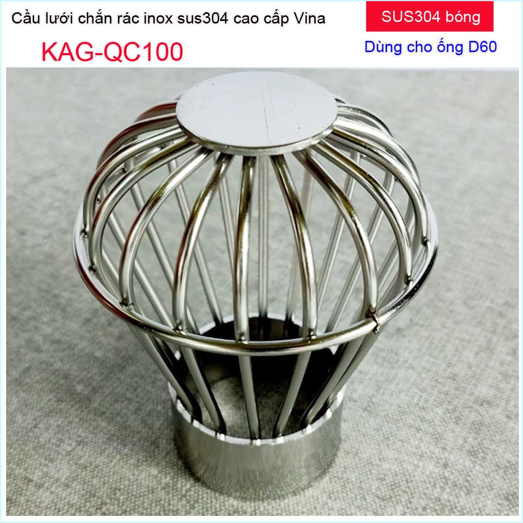 Quả cầu lưới Inox dày, cầu chắn rác sân thượng, lưới thoát nước chặn rác thoát nước mưa thả ống D60 - D90- D114