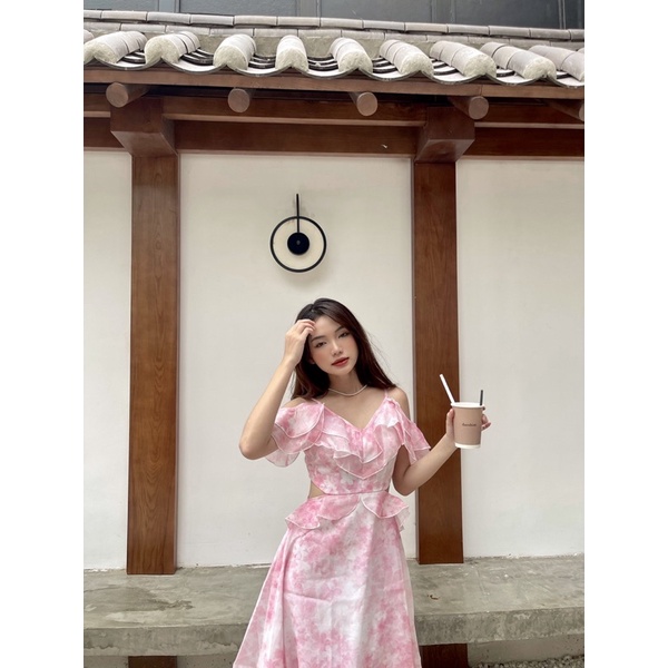 Đầm tơ hồng anh đào Peach blossom