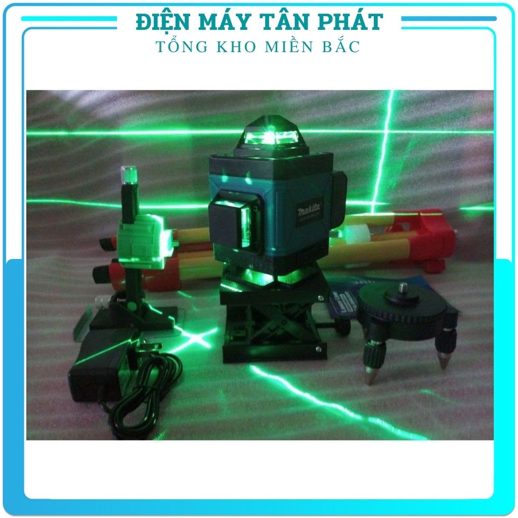Máy cân mực laze MAKITA 16 tia xanh 3D  bắn cốt tia laser cân bằng nét chuẩn kèm chân 1m2
