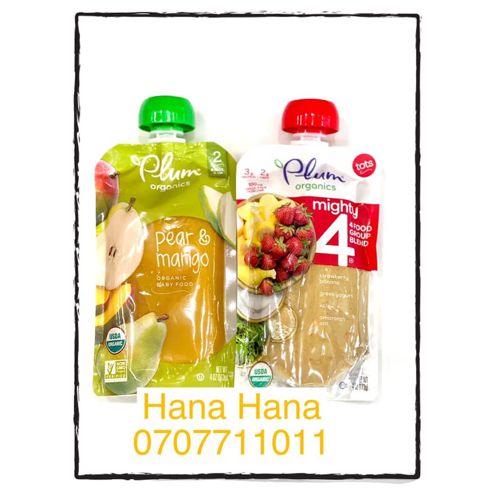 Trái cây nghiền Plum organic cho bé 6th+