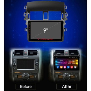 Mặt dưỡng màn hình 9 In xe Toyota corolla altis 2008-2013