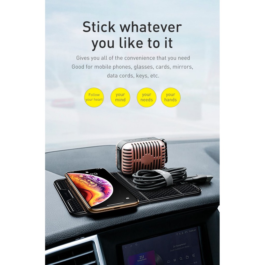 Miếng dán cao su Nano giữ cố định đồ vật trên xe hơi - Baseus Folding Bracket Antiskid Pad