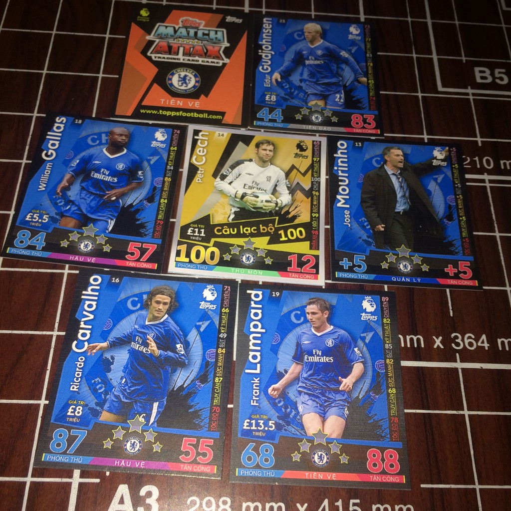 Bộ sưu tập thẻ Match Attax Big Six Ngoại hạng Anh kích thước POCA Việt Nam