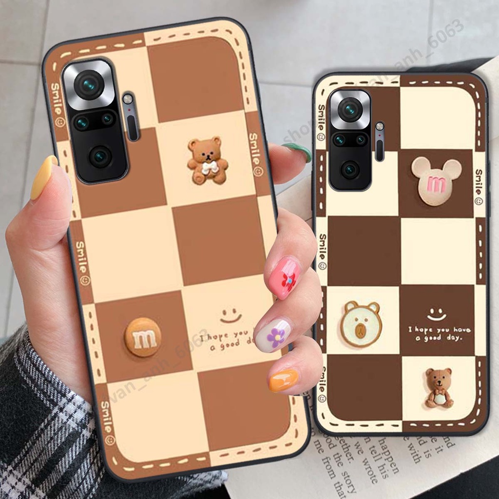Ốp lưng Xiaomi Redmi Note 10 / Note 10 Pro hình gấu, kẹo dễ thương cute