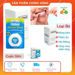 [Chính Hãng ] Chỉ Nha Khoa Oraltana Dental Floss Hương Bạc Hà Vệ sinh Răng Miệng 1 cuộn 50m