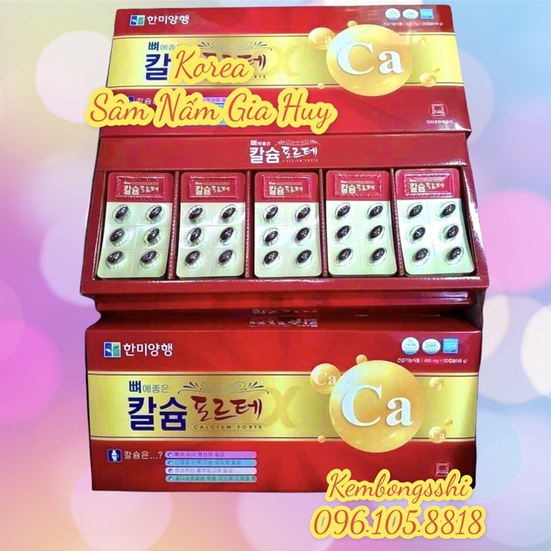 Viên Canxi Hanmi Hàn Quốc, Hộp đỏ 120 viên* 400gr