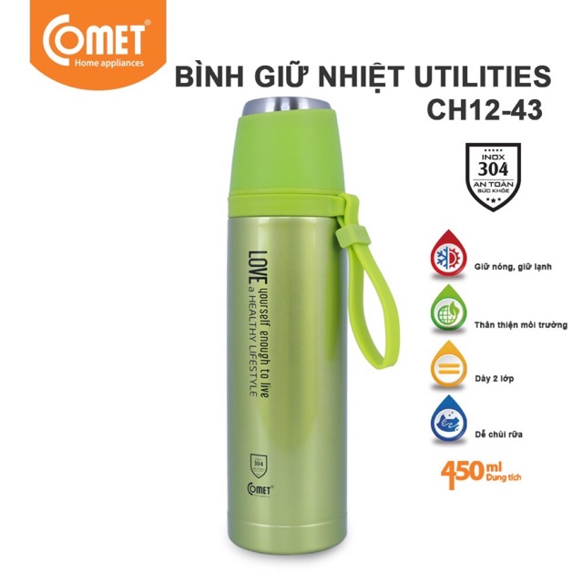 Combo 2 Bình giữ nhiệt Utilities COMET CH12-43 (450ml)