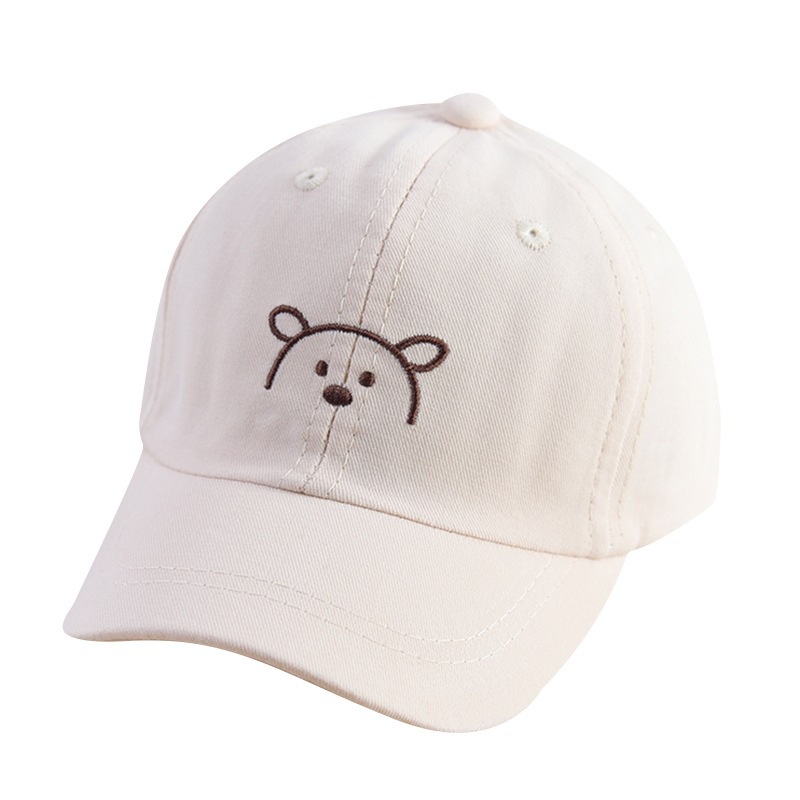 Mũ lưỡi trai cho bé chất vải xịn thêu hình gấu phong cách hàn quốc cho bé trai bé gái 1 đến 4 tuổi