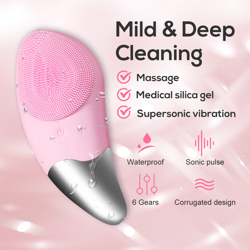 [Hàng mới về] Máy mát xa mặt vàng 24k + bàn chải sóng siêu âm chống nếp nhăn chăm sóc da mặt hiệu quả (có bán lẻ)