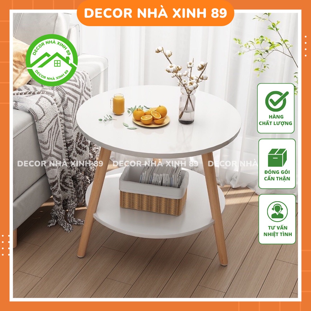 Bàn Trà Hiện Đại Sofa Phòng Khách 2 Tầng Chân Tròn - Decor Nhà Xinh