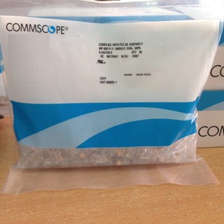 Đầu bấm cáp điện thoại RJ11 4Pin Commscope ( túi 100 đầu )