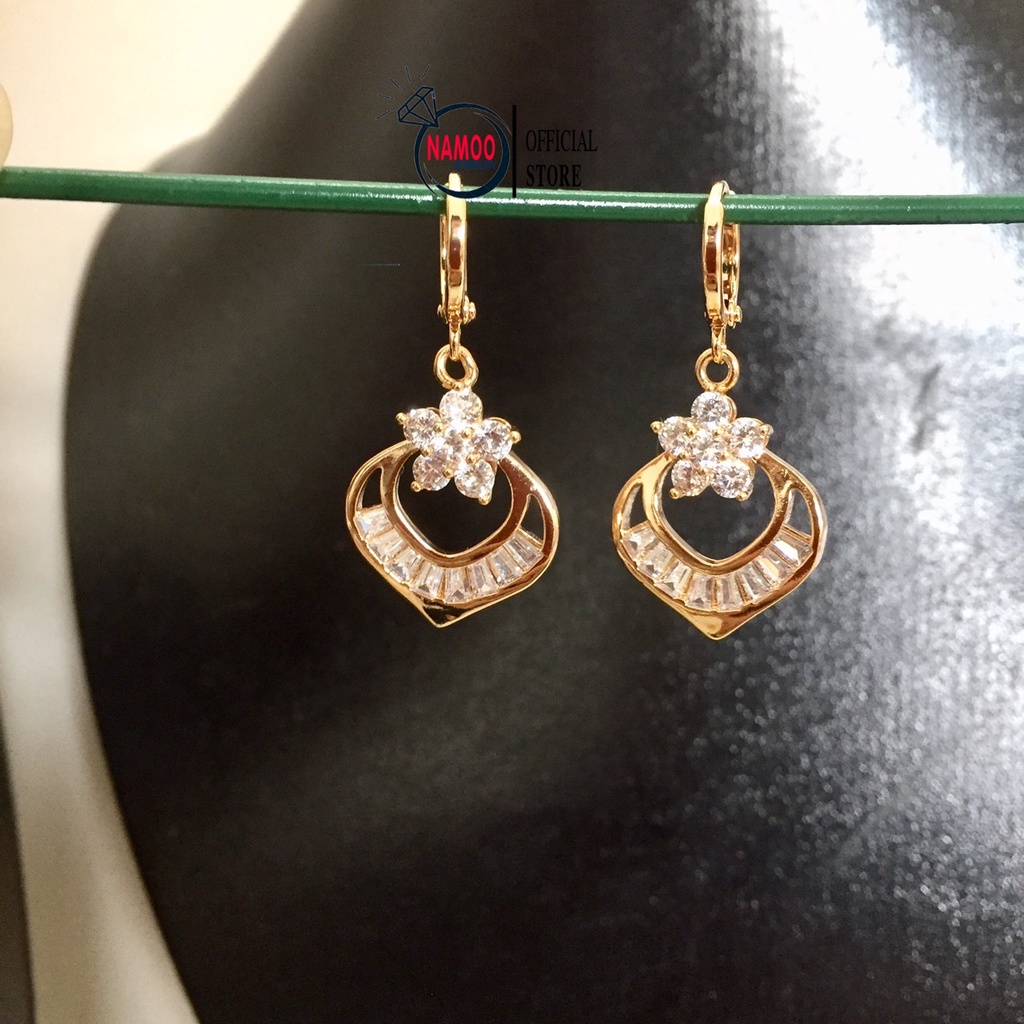 Bông tai Nữ Đính Đá Trái Tim T235 Namoo Jewelry