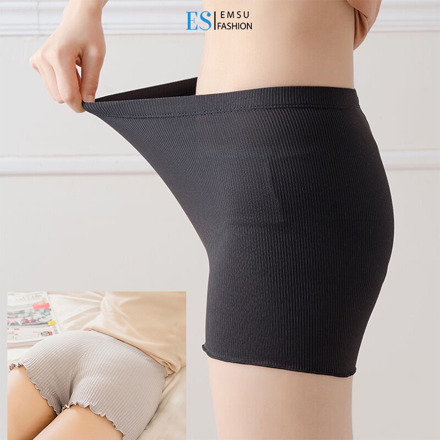 Quần Mặc Trong Váy Cotton Co Dãn Ôm Mông Tôn Dáng, Quần Lót Đùi Nữ Tăm Tre