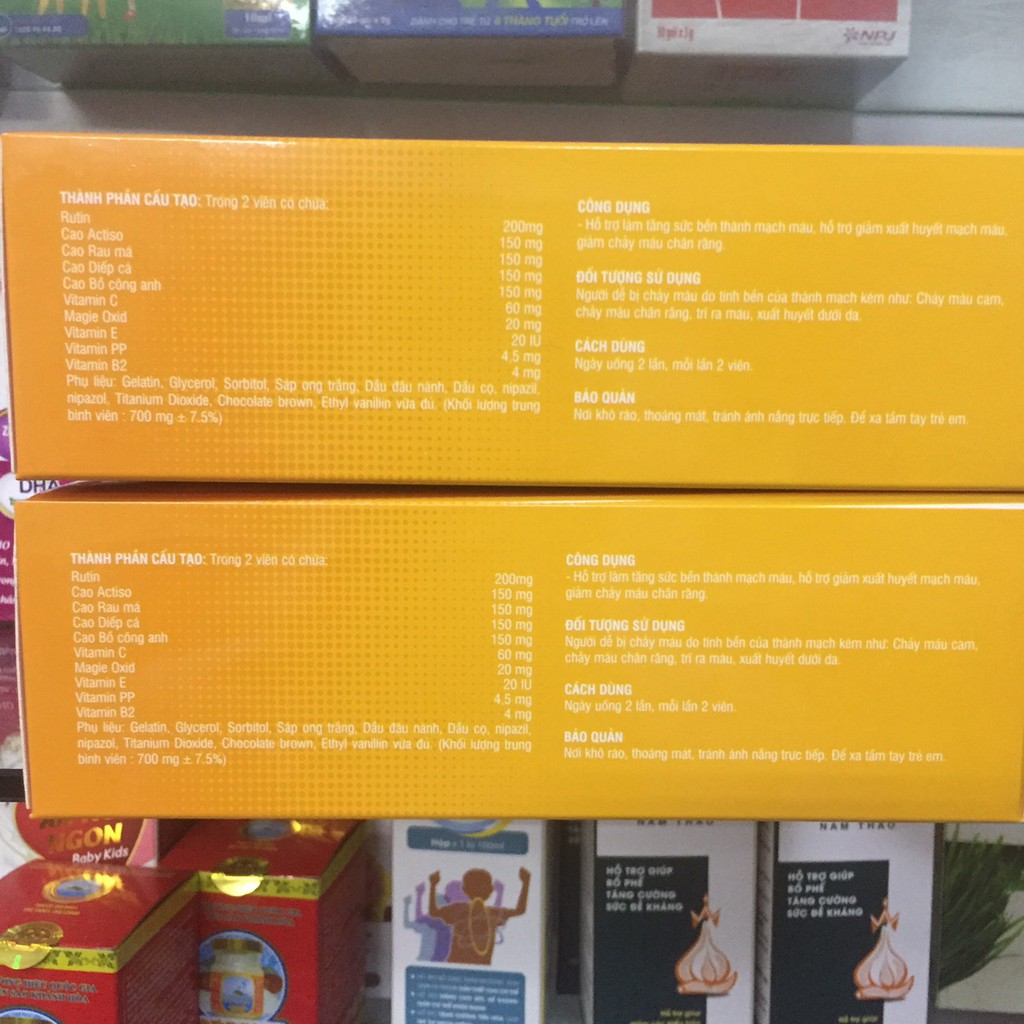 RUTICA Extra Hộp 100 Viên - Tăng cường sức bền mạch máu, giảm xuất huyết mạch máu.