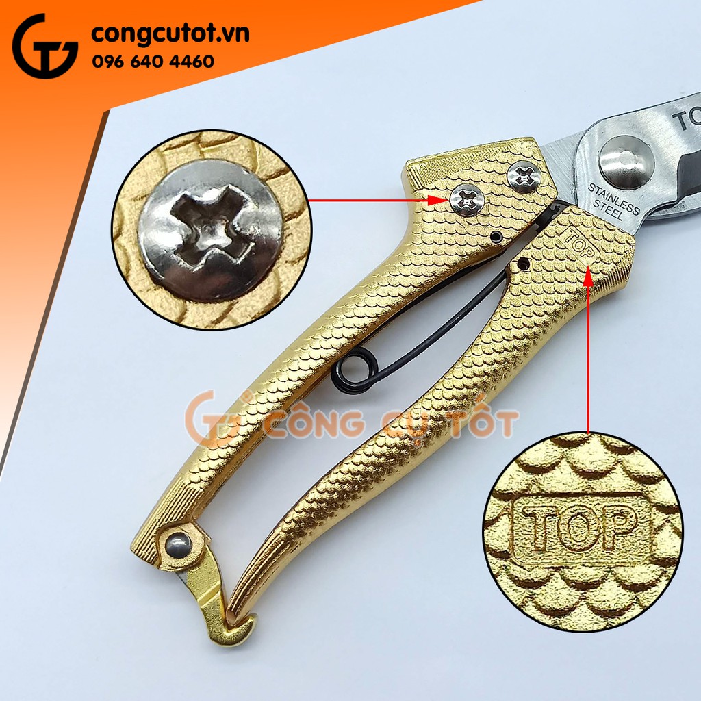 Kéo cắt cành dáng cá vàng Đài Loan TOP 120323-PSGOLD