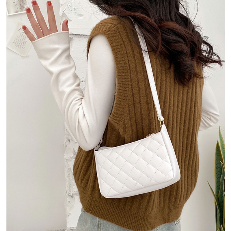 Túi Đeo Vai / Xách Tay Bằng Da Màu Trơn Có Dây Kéo