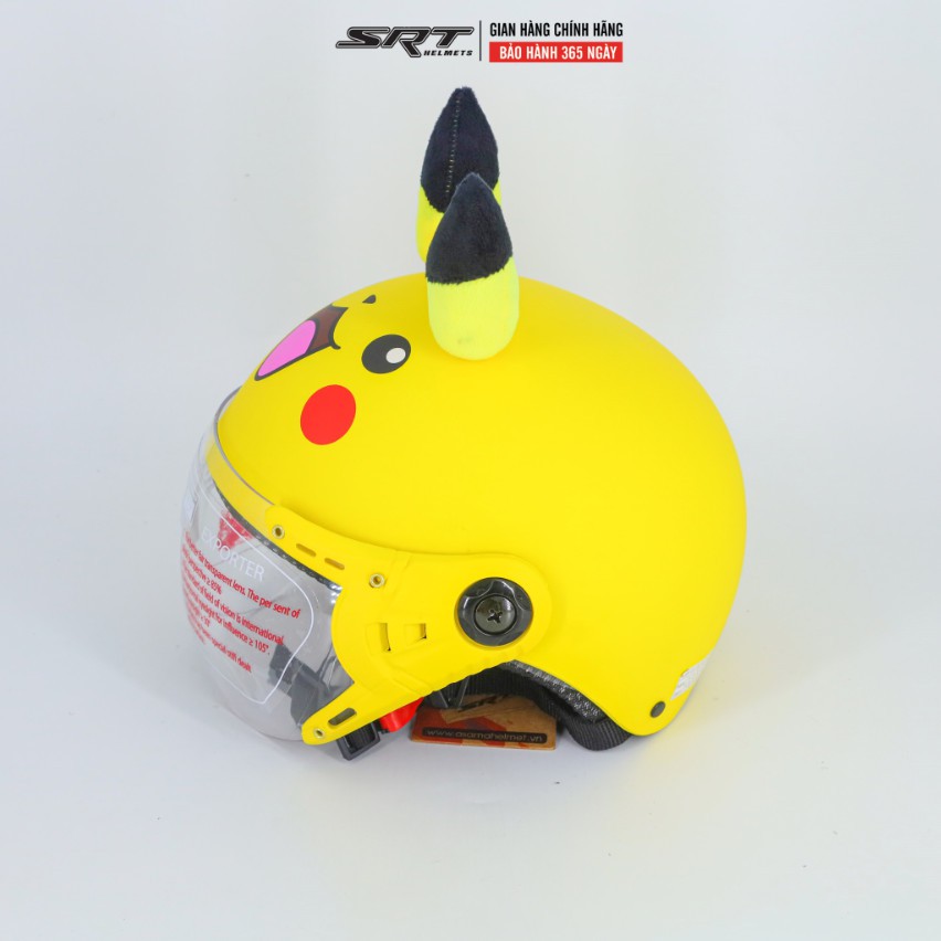 Mũ bảo hiểm trẻ em SRT - PIKACHU tai vàng cho bé từ 3-6 tuổi