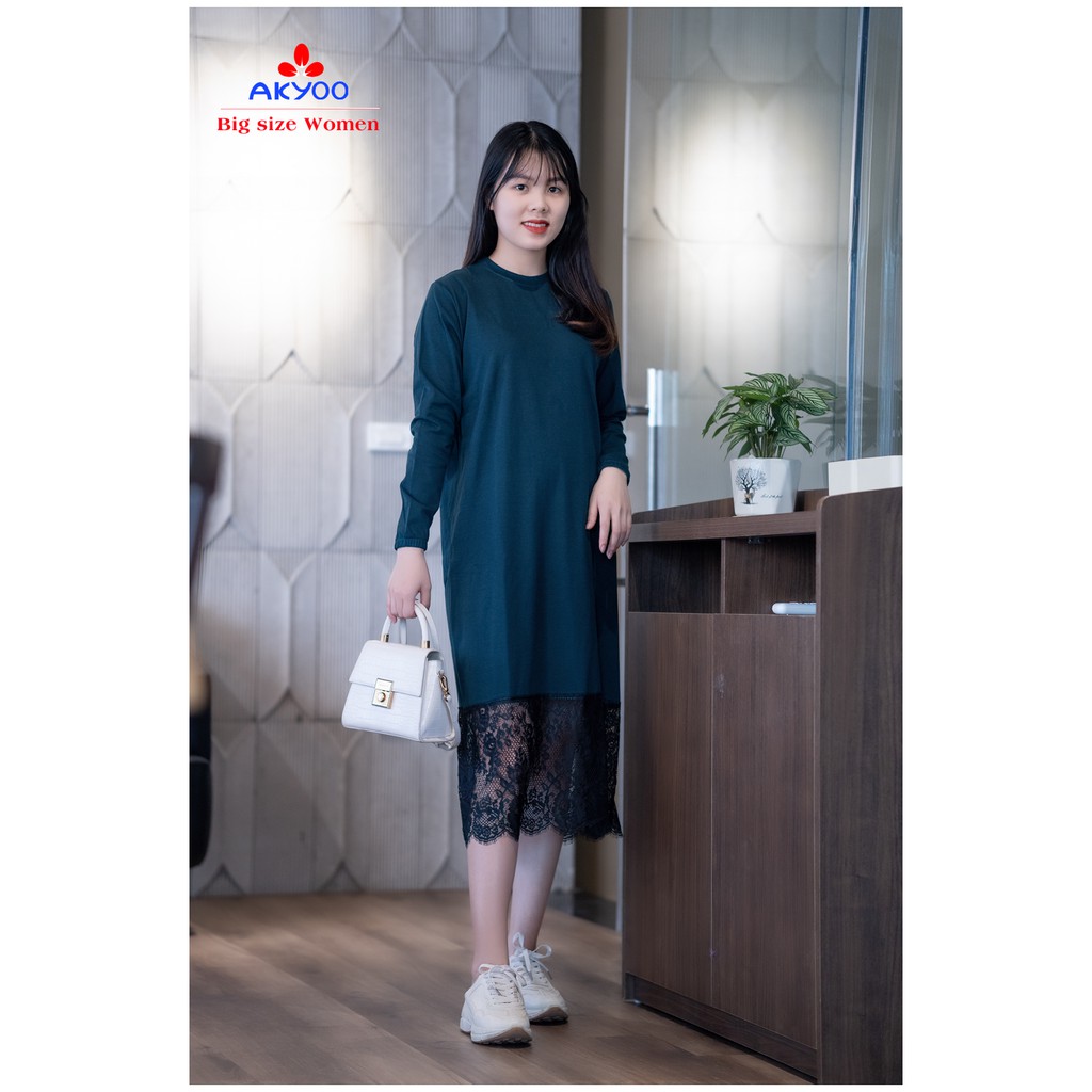 [ Free Ship] Váy phối chân ren bigsize  3 màu (đen ,đỏ nâu) | BigBuy360 - bigbuy360.vn