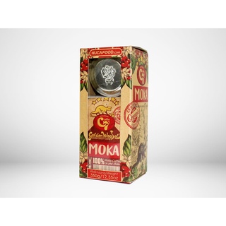 Cà phê bột moka rang xay nguyên chất 100% hộp 350gr con chồn vàng