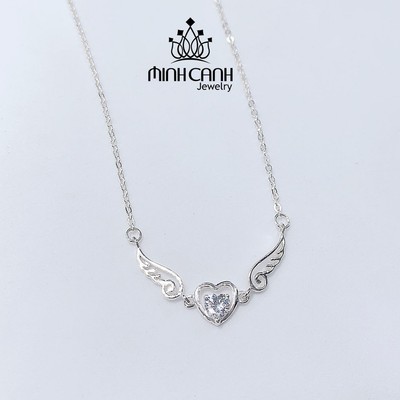 Dây Chuyền Bạc Trái Tim Đôi Cánh Thiên Thần - Minh Canh Jewelry