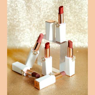 [Hàng mới về] Son môi SHELOVES® màu lì chống thấm nước thiết kế vỏ đính kim cương giả lấp lánh sang trọng