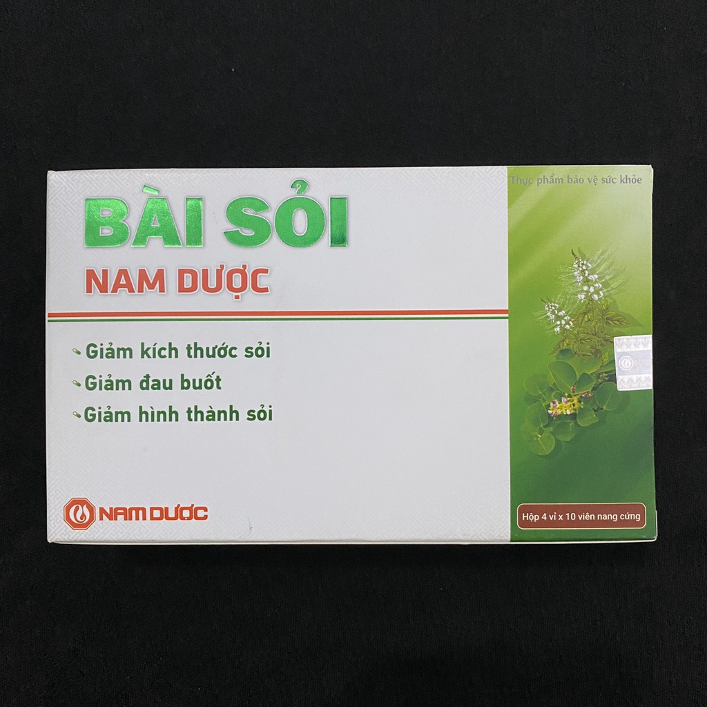 Viên uống bổ thận Bài Sỏi Nam Dược giảm kích thước sỏi giảm đau buốt giảm hình thành sỏi thận sỏi mật lợi tiểu 40 viên