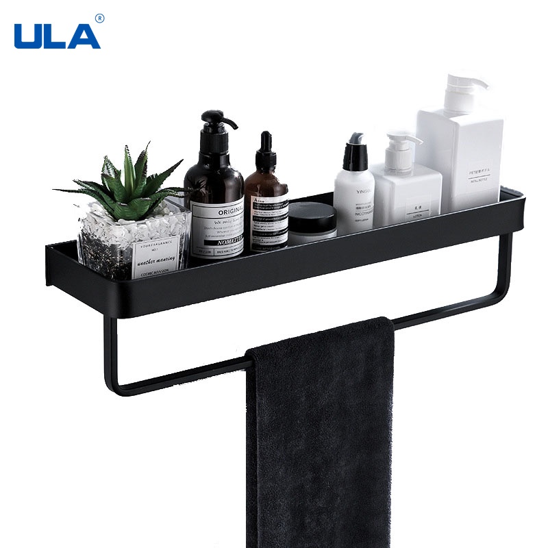Giá Gắn Tường Màu Đen 30/40/50/60 cm Đựng Đồ Dùng Nhà Tắm/Nhà Bếp