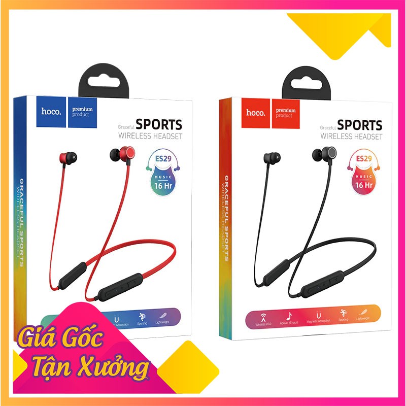 ✅ Tai Nghe Bluetooth Hoco ES29 Thể Thao Choàng Cổ Wireless 5.0 - Nghe nhạc và đàm thoại 16H liên tục