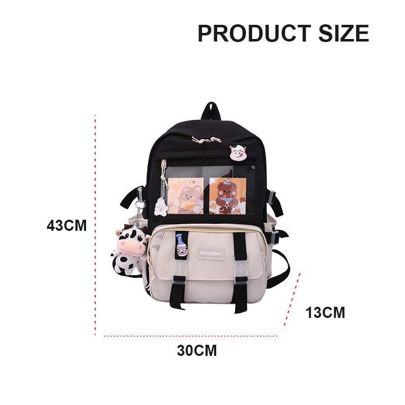 Balo YADOU màu tương phản sức chứa lớn thời trang dễ thương cho bé gái học sinh