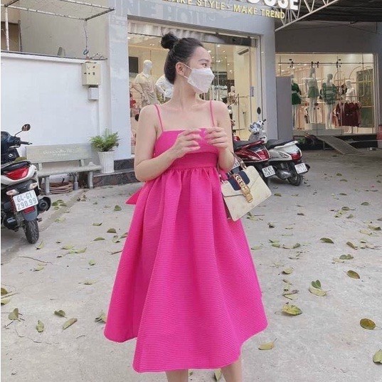 đầm nơ lưng TT 57  hàng chuẩn qu.ảng châu