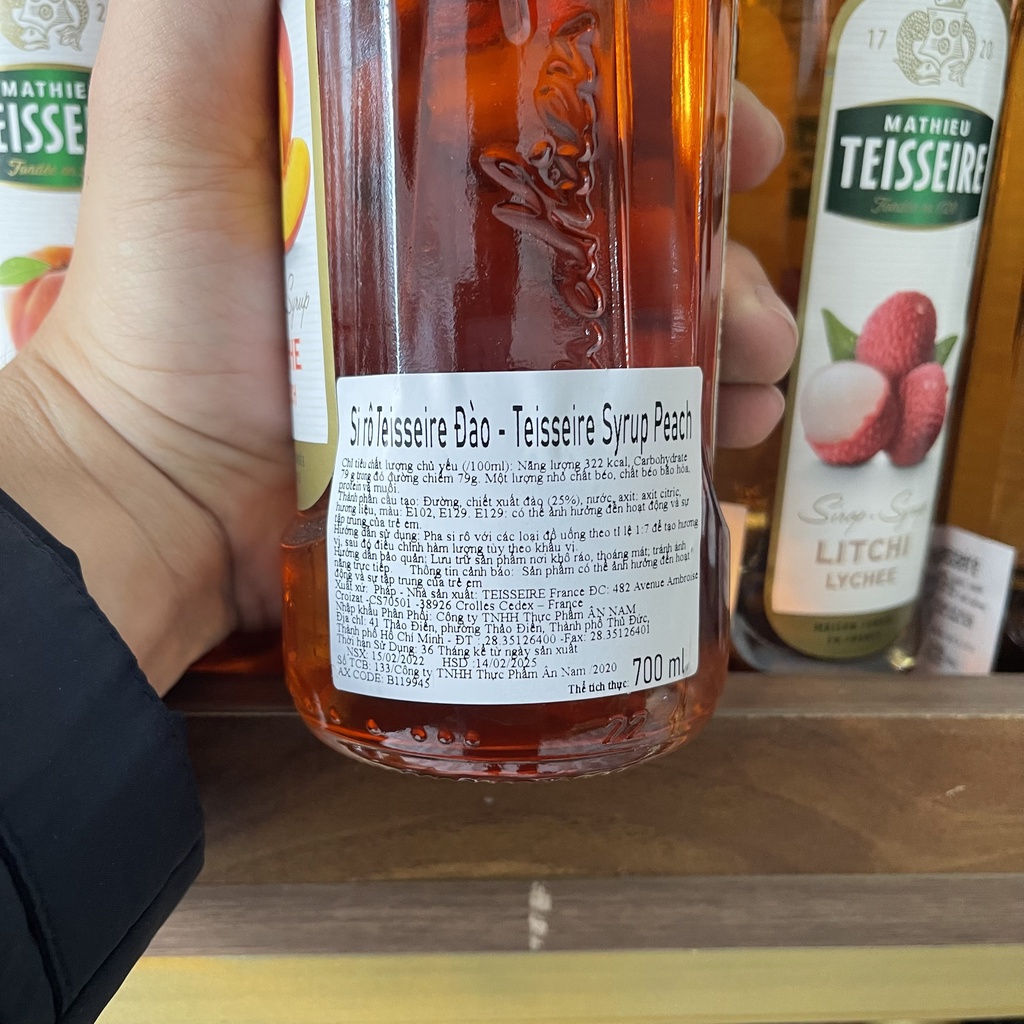 Siro Teisseire đủ vị chai thủy tinh 700ml
