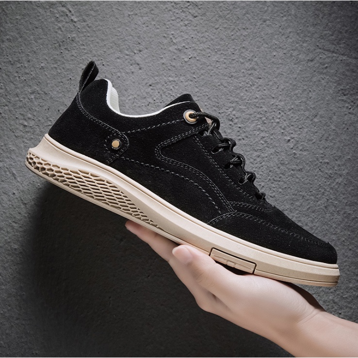 Giày sneaker thể thao da nam cao cấp, phong cách trẻ trung năng động, đế cao su non đi cực êm DD93