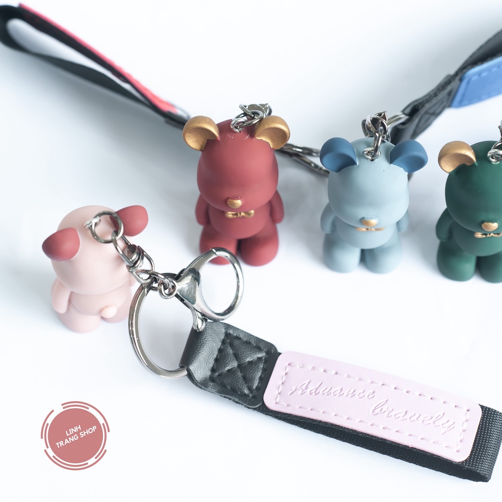 Móc Chìa Khoá Cute Gấu BearBrick, Móc Khoá Keychain Hình Gấu Dễ Thương