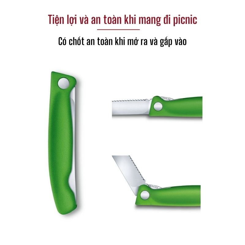 [THỤY SĨ] Dao Gọt Victorinox Lưỡi Răng Cưa 11cm Có Thể Gập - Hàng chính hãng