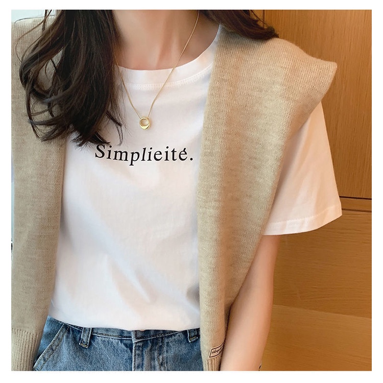 Áo Thun Ngắn Tay In Chữ Thời Trang Dành Cho Nữ
