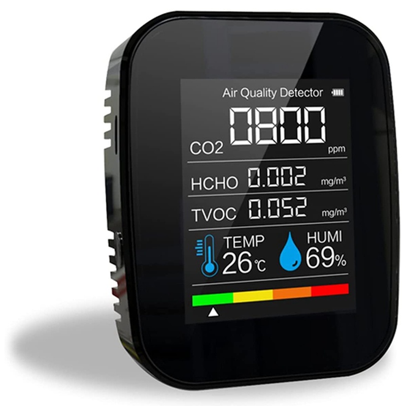 Thiết Bị Cảm Biến Nhiệt Độ Khí Co2 5 Trong 1 Đen