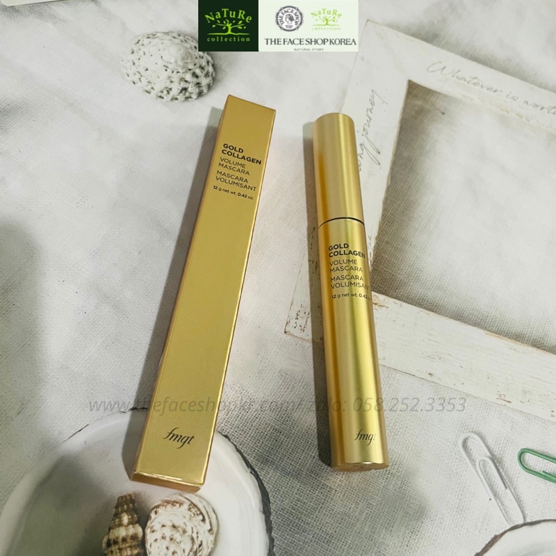 Mascara dưỡng mi làm dài dày và cong mi TheFaceShop GOLD COLLAGEN VOLUME 10g
