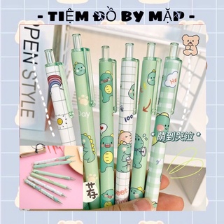 Bút bi bấm loại 1 hình khủng long xanh siêu cute