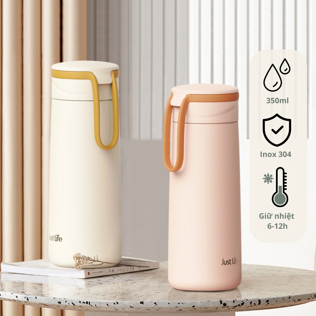 Bình đựng nước giữ nhiệt cao cấp mini inox 304 giá rẻ, phù hợp văn phòng, học sinh sinh viên 350ml HANZY