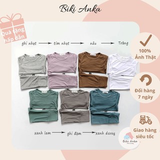 Bộ đồ dài tay thun lạnh cạp cao minkymom quảng châu chống muỗi
