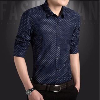 Áo sơ mi nam họa tiết chấm bi cao cấp